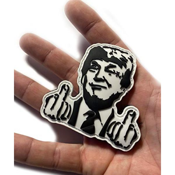 Empire Tactical USA Airsoft Morale Patch 2 Trump - Fuck Off Middle Fingers PVC Morale Patch 3"X 3" Middle Fingers - American Madei