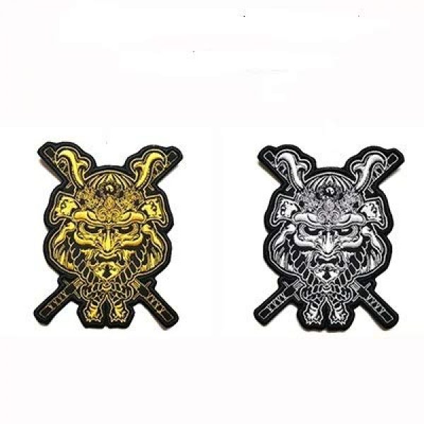 Tactical Embroidery Patch Airsoft Morale Patch 1 Bushido Samurai Japanese Warrior Tactical Embroidery Patch Hook & Loop Morale Patch Military Patch for Clothing Accessory Backpack Armband (2pcs)