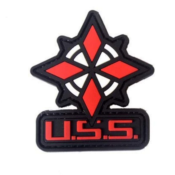 Tactical PVC Patch Airsoft Morale Patch 2 Resident Evil Operation USS Umbrella Security Service PVC Military Tactical Morale Patch Badges Emblem Applique Hook Patches for Clothes Backpack Accessories