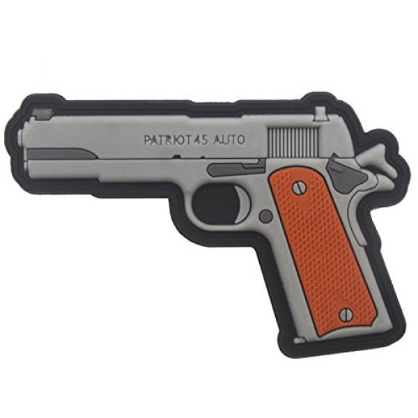 ODSP Airsoft Morale Patch 2 3D PVC 1911 Gun & Bullet Tactical Military Morale Fastener Hook Patch 2PCS