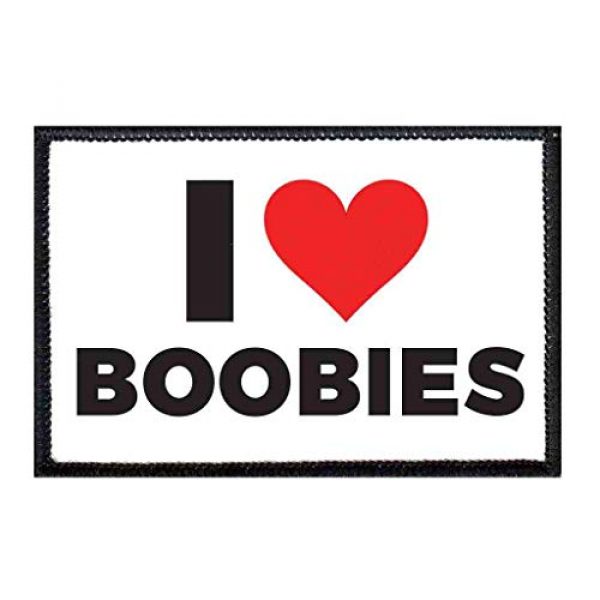 P PULLPATCH Airsoft Morale Patch 1 I Love Boobies Bold Morale Patch | Hook and Loop Attach for Hats, Jeans, Vest, Coat | 2x3 in | by Pull Patch