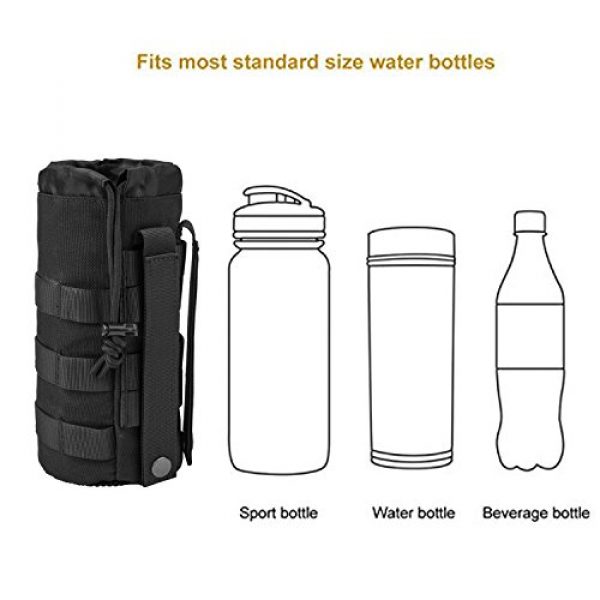 MILITARY UNIFORMS Tactical Pouch 3 Sports Water Bottles Pouch Bag Tactical Molle Water Bottle Pouch Military Drawstring Water Bottle Holder Mesh Water Bottle Carrier