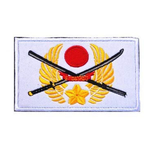 Tactical Embroidery Patch Airsoft Morale Patch 1 Flag of Japan Self-Defense Force JGSDF Tactical Embroidery Patch Hook & Loop Morale Patch Military Patch for Clothing Accessory Backpack Armband