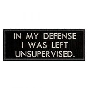 Appalachian Spirit Airsoft Morale Patch 1 in My Defense I was Left Unsupervised Patch - Embroidered Morale Patches Tactical Funny for Hat, Backpack, Jackets (Applique Fastener Iron On)