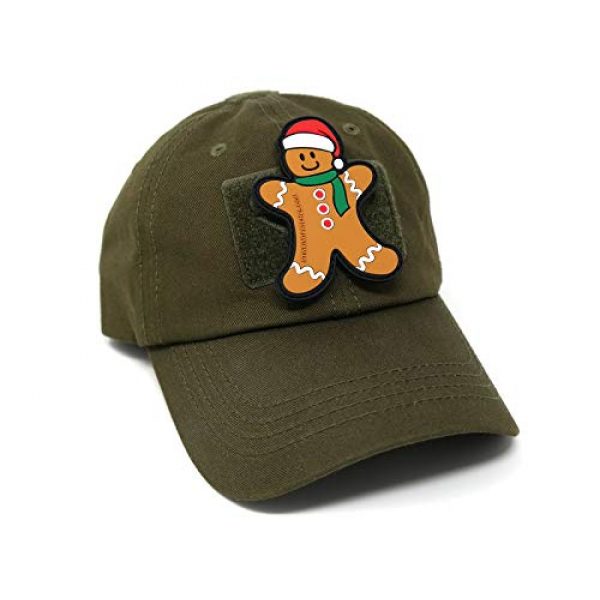 Stinking Patch Co. Airsoft Morale Patch 3 Gingerbread Man Hook and Loop PVC Rubber Patch | Christmas Tactical Patch