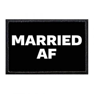 P PULLPATCH Airsoft Morale Patch 1 Married AF Morale Patch | Hook and Loop Attach for Hats, Jeans, Vest, Coat | 2x3 in | by Pull Patch