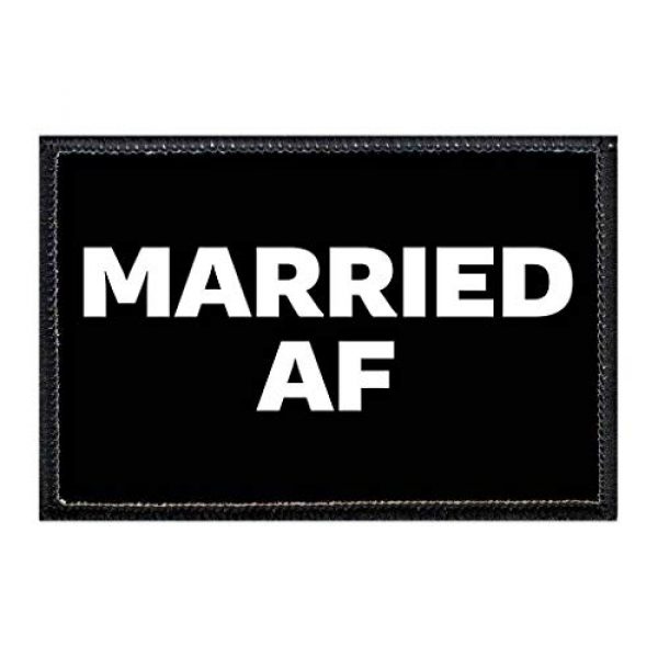 P PULLPATCH Airsoft Morale Patch 1 Married AF Morale Patch | Hook and Loop Attach for Hats, Jeans, Vest, Coat | 2x3 in | by Pull Patch