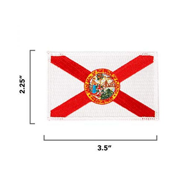 Desert Cactus Airsoft Morale Patch 2 Florida Flag Patch 3.5 inch x 2.25 inch Iron On Sew Embroidered Tactical Backpack Hat Bags Caps Jackets Pants (Single Patch)