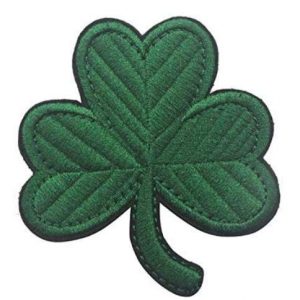 Tactical Embroidery Patch Airsoft Morale Patch 1 Irish Lucky Clover Tactical Embroidery Patch Hook & Loop Morale Patch Military Patch for Clothing Accessory Backpack Armband