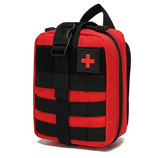 Nujiaa Tactical Pouch 7 Nujiaa First Aid Bag Pouches, Empty IFAK Pouch, Premium Molle EMT Tactical Medical Kit Survival Military, Small Emergency Supplies Pack Accessories for Camping, Hiking, Hunting and Travel (Bag Only)