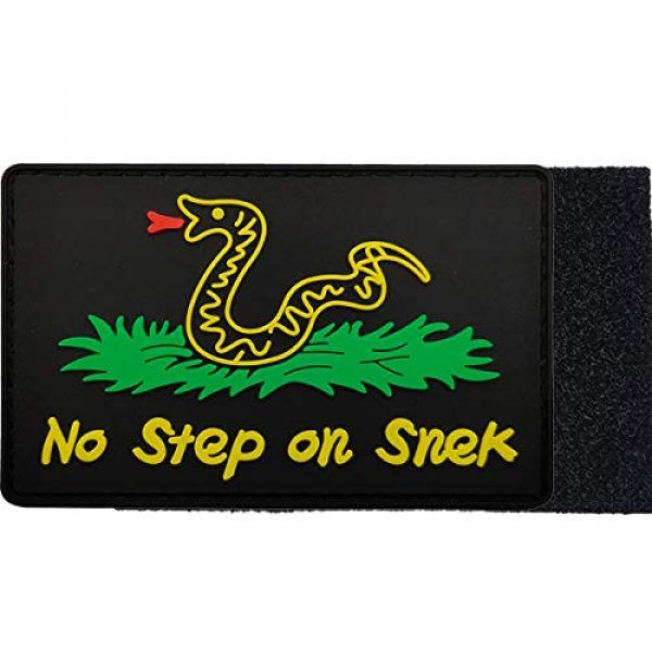 ODSP Airsoft Morale Patch 4 No Step On Snek Military Morale PVC Patch, Tactical Emblem Badges Appliques Hook and Loop Fasteners Backing, 3.15 x 1.97 Inch, Bubble of 2 Pieces