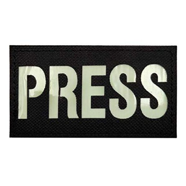 Tactical Embroidery Patch Airsoft Morale Patch 2 IR Press Infrared Reflective Tactical Embroidery Patch Hook & Loop Morale Patch Military Patch for Clothing Accessory Backpack Armband (4pcs)