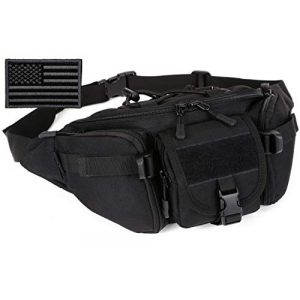 Protector Plus Tactical Pouch 1 Protector Plus Tactical Fanny Pack Military Running Waist Bag Sling Hip Belt MOLLE Army Lumbar Gear Pocket (Patch Included)