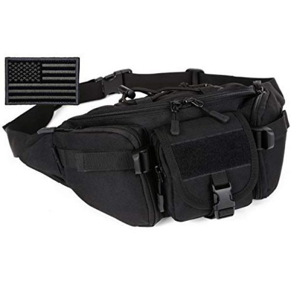 Protector Plus Tactical Pouch 1 Protector Plus Tactical Fanny Pack Military Running Waist Bag Sling Hip Belt MOLLE Army Lumbar Gear Pocket (Patch Included)