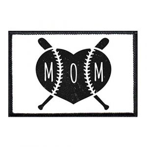 P PULLPATCH Airsoft Morale Patch 1 Baseball Mom Black and White Morale Patch | Hook and Loop Attach for Hats, Jeans, Vest, Coat | 2x3 in | by Pull Patch