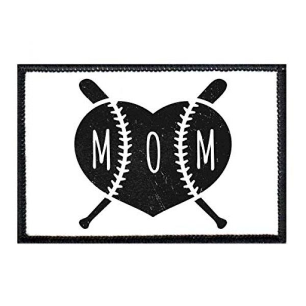 P PULLPATCH Airsoft Morale Patch 1 Baseball Mom Black and White Morale Patch | Hook and Loop Attach for Hats, Jeans, Vest, Coat | 2x3 in | by Pull Patch