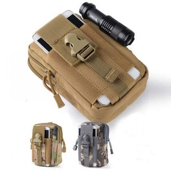 MODANA Tactical Pouch 2 MODANA Universal Multifunctional Tactical Molle EDC Pouch Waist Belt Bag Gadget Wallet Zipper Compartment Phone Holder for iPhone Samsung Pixel Moto HTC Huawei and More Smartphones