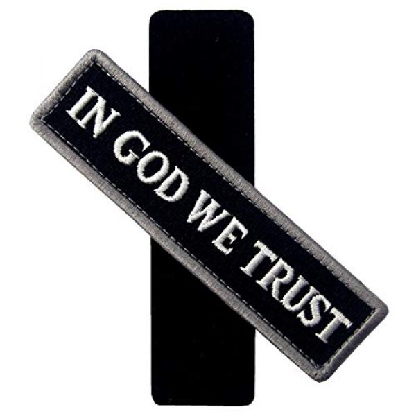 EmbTao Airsoft Morale Patch 3 EmbTao in GOD We Trust Embroidered Tactical Morale Fastener Hook&Loop Patch - Black & White