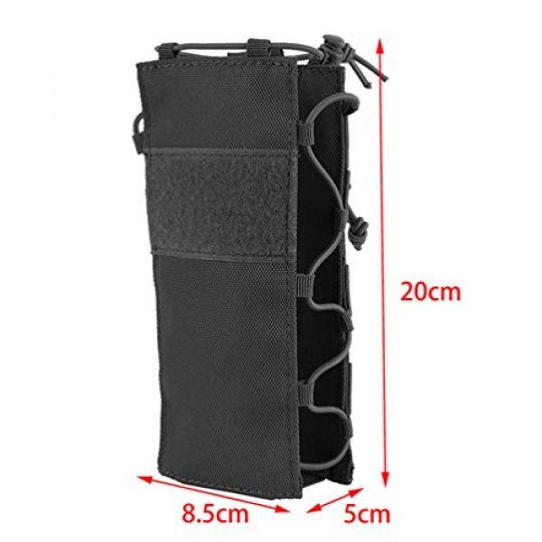 LIOOBO Tactical Pouch 2 LIOOBO Military Water Bottle Bag Waist Pouch Holder Outdoors Travel for Men Women Black
