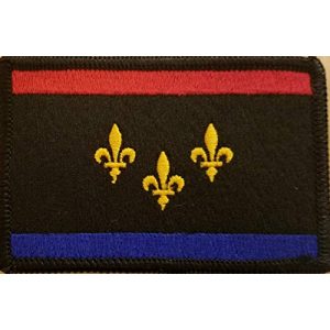 Fast Service Designs Airsoft Morale Patch 1 New Orleans Louisiana Flag Embroidered Patch Fastener Backing Hook & Loop Morale Tactical Shoulder Emblem Black Border #4