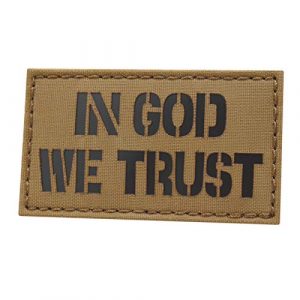 Tactical Freaky Airsoft Morale Patch 1 IR Coyote in God We Trust 2x3.5 USA Morale Tactical Hook-and-Loop Patch