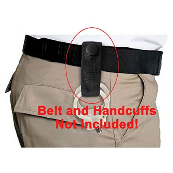 Aolamegs Tactical Pouch 6 Aolamegs (2 Pack Nylon Handcuff Strap Holder,Handcuff Case,Single Snap,Slide-On fits 2 1/4" in Belts,Black,
