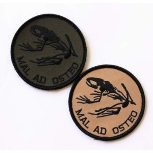 Tactical Embroidery Patch Airsoft Morale Patch 1 Frogman MAL AD Osteo Bad to The Bone Tactical Embroidery Patch Hook & Loop Morale Patch Military Patch for Clothing Accessory Backpack Armband (2pcs)