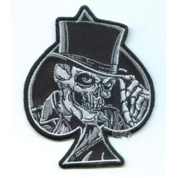 Tactical Embroidery Patch Airsoft Morale Patch 1 Spades Skull Embroidery Patch Military Tactical Morale Patch Badges Emblem Applique Hook Patches for Clothes Backpack Accessories