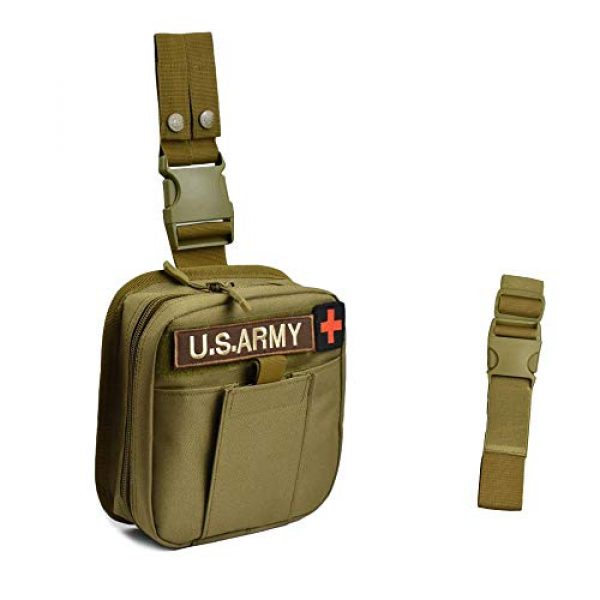 JFFCE Tactical Pouch 1 JFFCE Tactical Drop Leg Medical MOLLE Pouch Bag Emergency Kit First Aid Kit Tool Thigh Fanny Pack for Hikers, Campers, and Other Outdoor Enthusiasts to Carry First aid Supplies