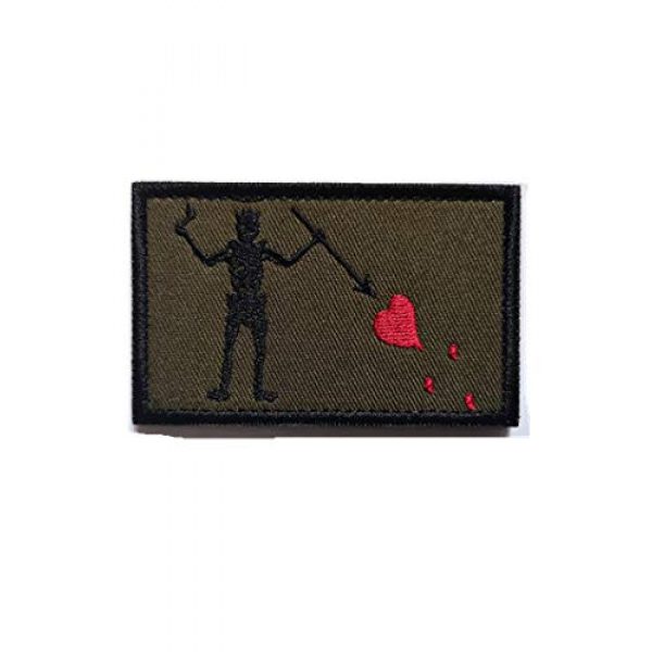 Embroidery Patch Airsoft Morale Patch 2 2 Pieces Jolly Roger Skull Blackbeard Pirate Flag Military Hook Loop Tactics Morale Embroidered Patch (color3)