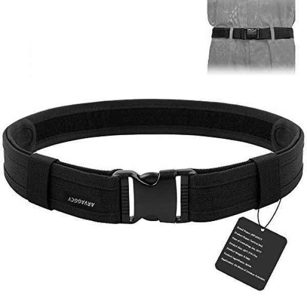 CS Force Tactical Pouch 1 CS Force Tactical Utility Web Belt 1.5", Nylon Military Heavy Duty Belt with Hook & Loop Fastener and Quick Release Buckle (Black, Adjustable: 28"- 45")