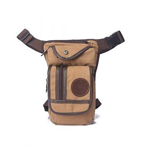 Gfun Tactical Pouch 1 Gfun Canvas Waist Fanny Pack Messenger Shoulder Drop Leg Bag Tactical Military Thigh Hip Outdoor Pack Travel Hiking Climbing Cycling for Men