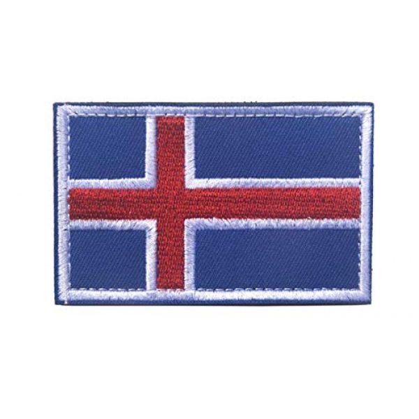 Tactical Embroidery Patch Airsoft Morale Patch 3 2pcs Iceland Flag Embroidery Patch Military Tactical Morale Patch Badges Emblem Applique Hook Patches for Clothes Backpack Accessories