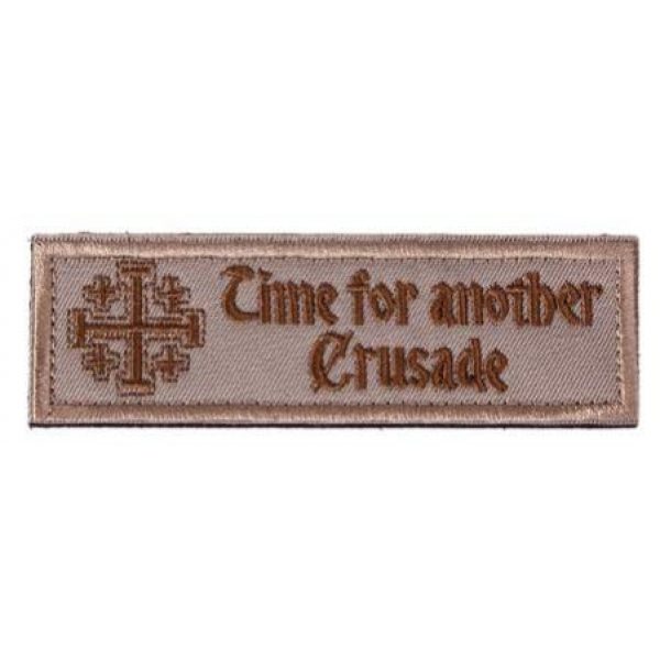 Tactical Embroidery Patch Airsoft Morale Patch 4 Templar Knights Cross Time for Another Crusade Tactical Embroidery Patch Hook & Loop Morale Patch Military Patch for Clothing Accessory Backpack Armband (4pcs)