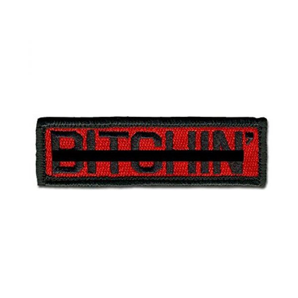 BASTION Airsoft Morale Patch 1 BASTION Morale Patches (Bitchin', Red) | 3D Embroidered Patches with Hook & Loop Fastener Backing | Well-Made Clean Stitching | Military Patches Ideal for Tactical Bag, Hats & Vest
