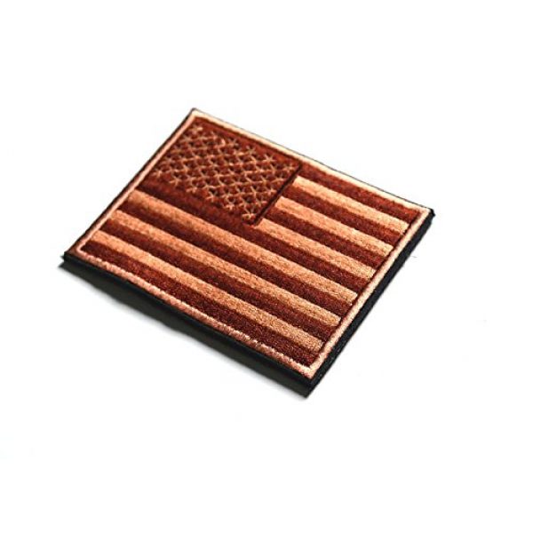 Monte Everest Airsoft Morale Patch 3 Tactical American Flag Patch Embroidered Military Uniform Emblem with Hook and Loop (Desert Coyote)