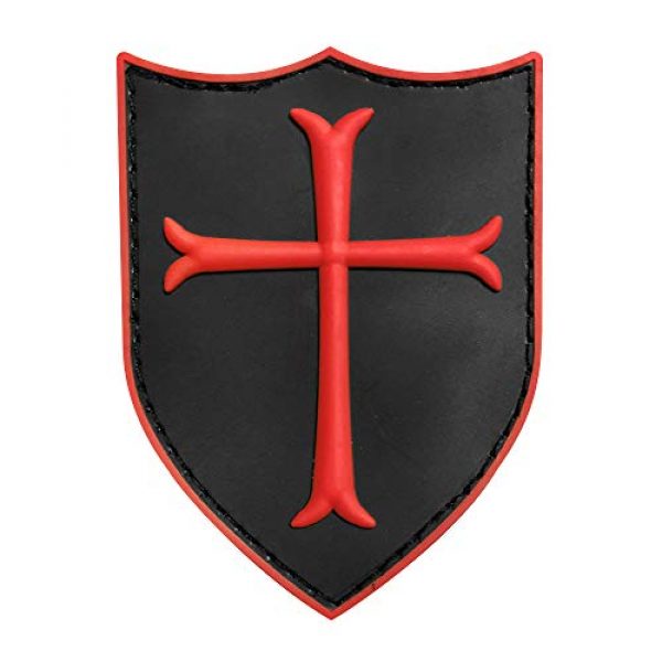 Morton Home Airsoft Morale Patch 1 Morton Home Templar Crusader's Cross US Navy Seals Morale PVC 3D Rubber Touch Fastener Patch (red)