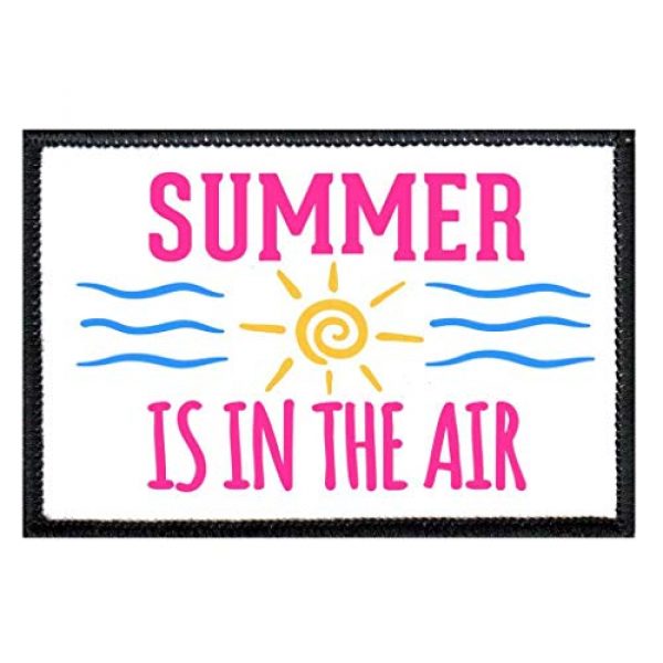 P PULLPATCH Airsoft Morale Patch 1 Summer is in The Air Morale Patch | Hook and Loop Attach for Hats, Jeans, Vest, Coat | 2x3 in | by Pull Patch