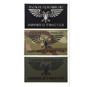 Tactical Embroidery Patch Airsoft Morale Patch 1 IR Pain is TEMRORARY Honor is Forever Infrared Reflective Tactical Embroidery Patch Hook & Loop Morale Patch Military Patch for Clothing Accessory Backpack Armband (3pcs)