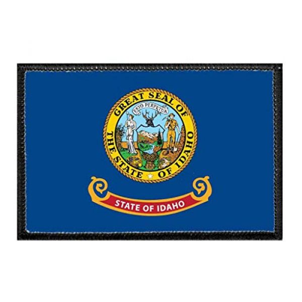 P PULLPATCH Airsoft Morale Patch 1 Idaho State Flag - Color Morale Patch | Hook and Loop Attach for Hats, Jeans, Vest, Coat | 2x3 in | by Pull Patch
