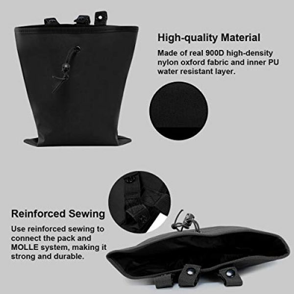 BraveHawk OUTDOORS Tactical Pouch 3 BraveHawk OUTDOORS MOLLE Dump Pouch, 900D Nylon Oxford Tactical Waterproof Drawstring MAG Magazine Recovery Utility Drop Pouch Hunting Bag Military Accessories