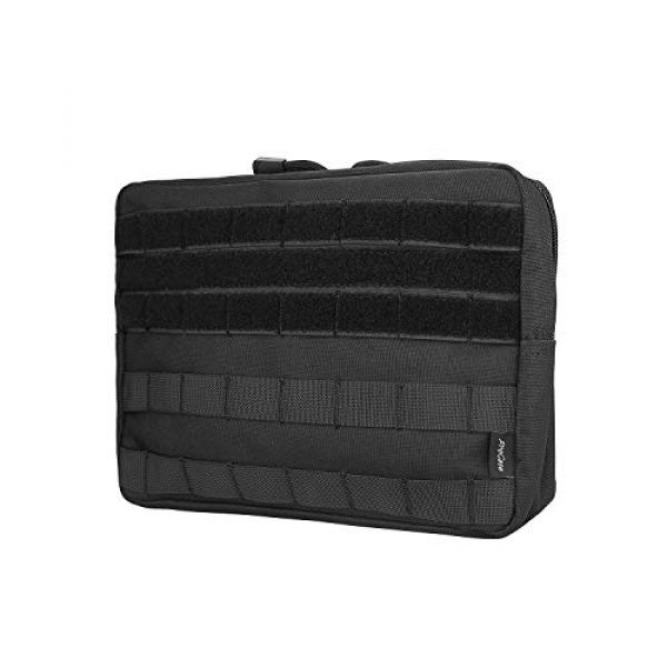 ProCase Tactical Pouch 1 ProCase Tactical Admin Molle Pouch, Military MOLLE Pouch Horizontal Multi-Purpose Utility Gadget Gear Tool Bag for Magazine, Flashlight, Map and Other Small Tools for Outdoor Activities -Black