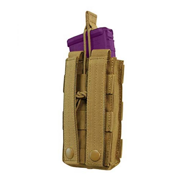 DBM IMPORTS Tactical Pouch 2 DBM IMPORTS Coyote Single Modular MOLLE Open Top Pull Cord 5.56 Mag Pouch