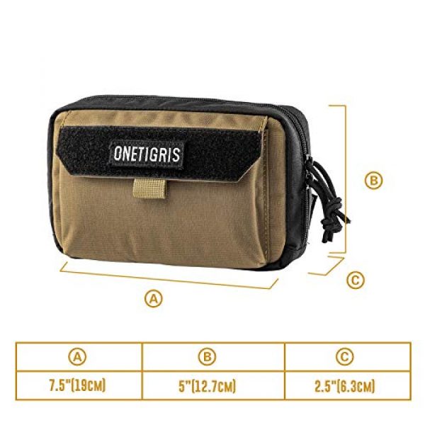OneTigris Tactical Pouch 6 OneTigris Horizontal EDC Pouch Utility MOLLE Tool Bag Organizer with Phone Pocket & Patch Panel