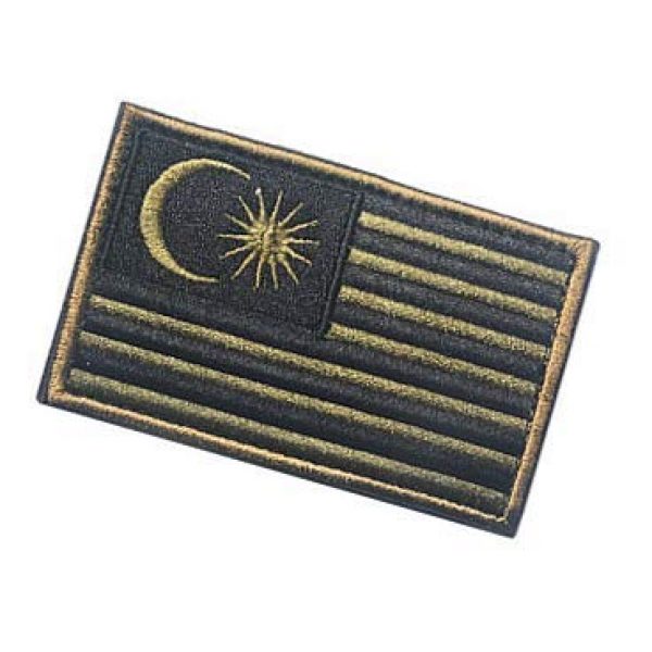 Embroidery Patch Airsoft Morale Patch 3 Malaysia Flag Patch Military Hook Loop Tactics Morale Embroidered Patch (color2)