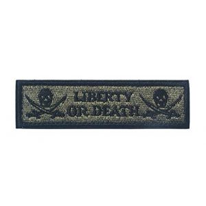 Tactical Embroidery Patch Airsoft Morale Patch 1 Jolly Roger Liberty or Death Tactical Embroidery Patch Hook & Loop Morale Patch Military Patch for Clothing Accessory Backpack Armband (color5)