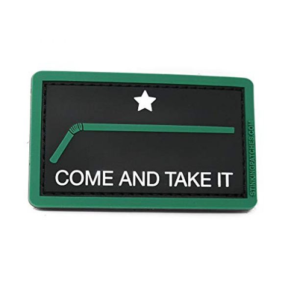 Stinking Patch Co. Airsoft Morale Patch 1 Come and Take It Plastic Straw Ban PVC Rubber Tactical Patch | Funny Morale Patch
