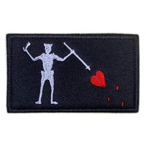 Antrix Airsoft Morale Patch 1 Antrix Black Beard Pirate Edward Military Badge Emblem Patch Hook & Loop Tactical Pirate Flag Patch - 3.15"x2"
