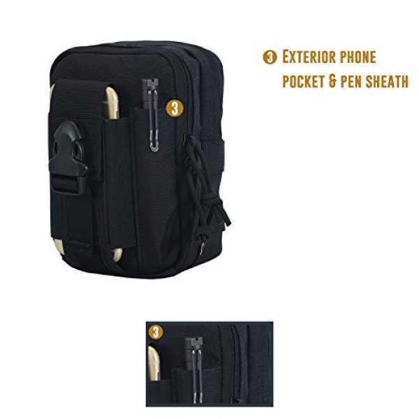 OneTigris Tactical Pouch 5 OneTigris MOLLE EDC Pouch Larger Capacity (Black)