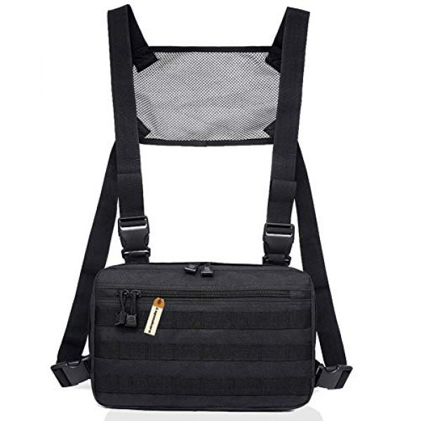 Lsgoodcare Tactical Pouch 1 Lsgoodcare Universal Chest Vest Rig Pouch Bag, Adjustable Multi-Functional Outdoor Military Molle Tool Pack, Tactical Medical First Aid Pouch Phone Holder Case Hunting Bag for Men Women (black)